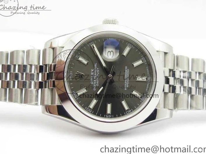 MiroTime 0701 DateJust Smooth Bezel SS Noob 1:1 Best Edition Gray Sticks Dial On Jubilee Bracelet A Packable 3505